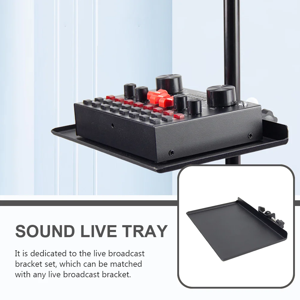 Microphone Tray Sound Card Stand Shelf Vertical Camera Holder for Iron Mount Storage