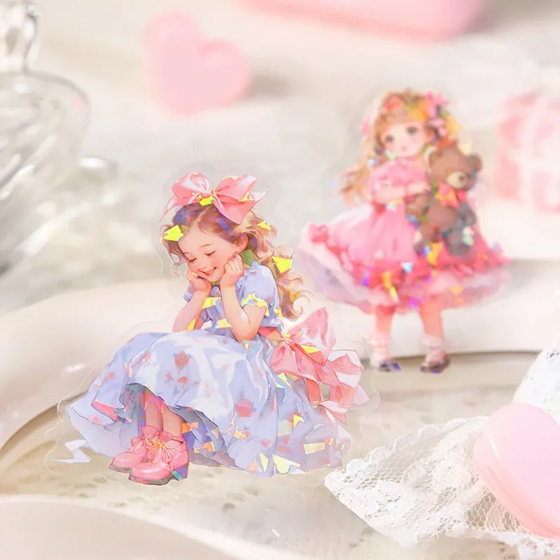 10Sheets Character Sticker Cute girls Material Stickers Strawberry Sweetheart Decorative Package Scrapbook cut Supplies 138*90mm