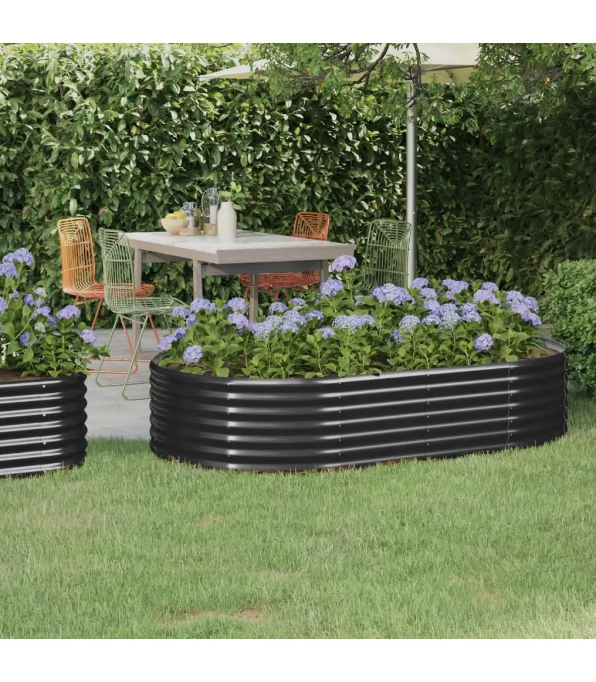 175x100x36 cm anthracite powder coated steel planter and planters