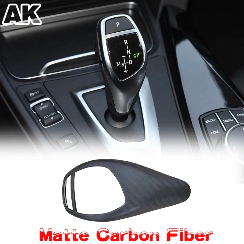 Real Carbon Fiber For BMW F20 F30 F32 F25 X5 F15 X6 F16 F10 F12 F13 Gear Shift Handle Decorate Cover Car Interior Accessories