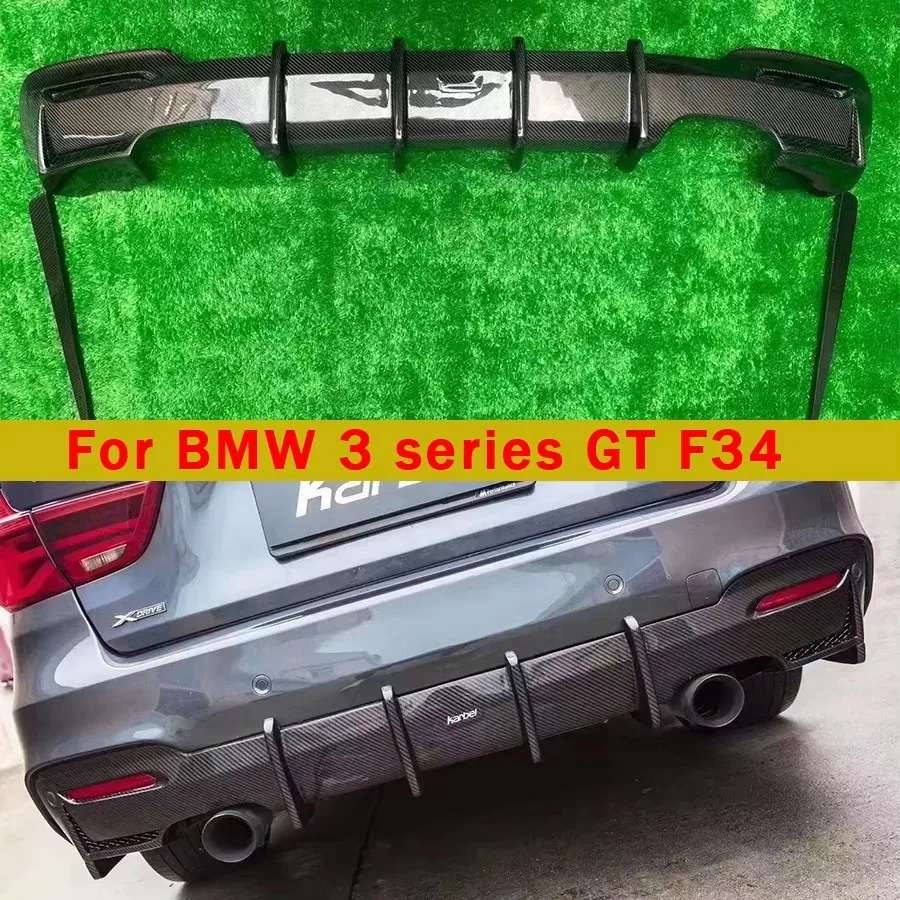 For BMW 3 Series GT 3GT F34 Carbon Fiber  Back lip Car Rear Bumper Diffuser Rear Splitters Spoiler Back lip Car Accessories