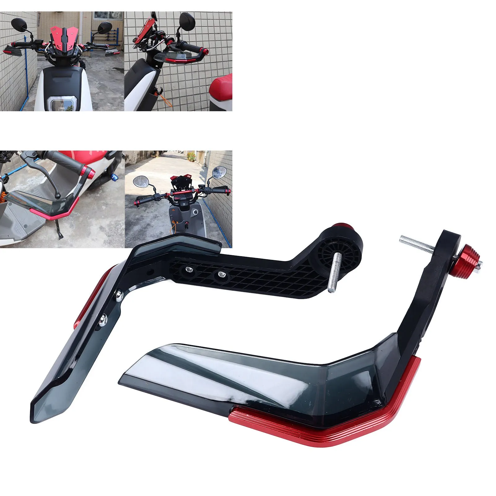 

2 шт., ветрозащитная защита от столкновений, универсальная защита руля, красная защита рук