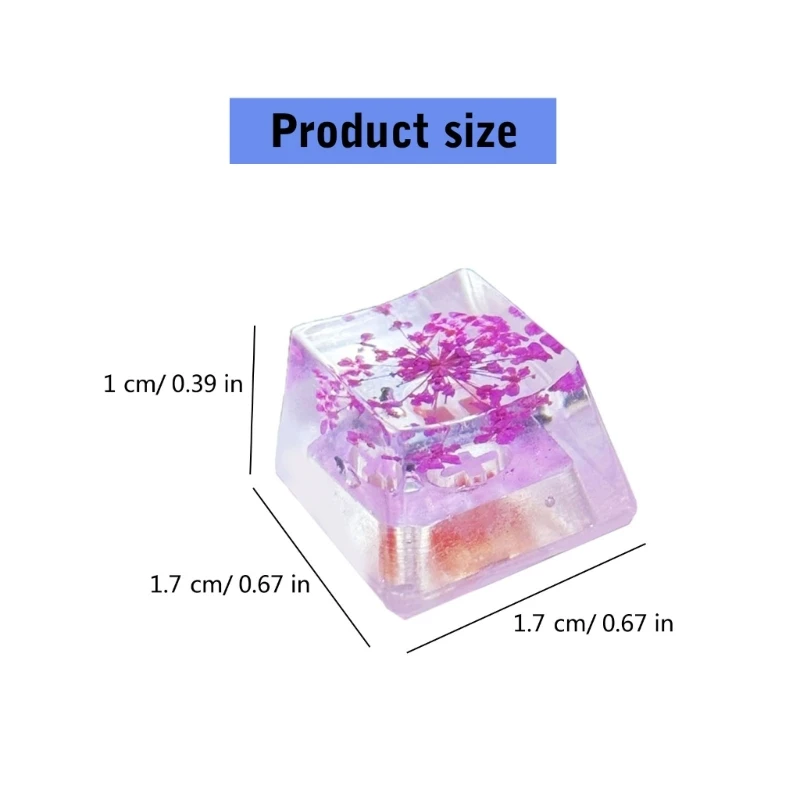 DN59 게임 키캡 수지 키캡 반투명 잎 마른 꽃 패턴 기계식 키보드용 키캡