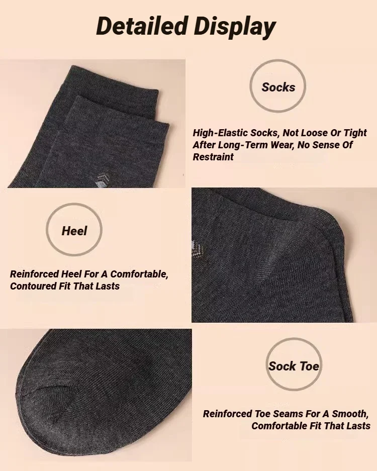 5 Paar/Lot Herrenmode-Socken für vier Jahreszeiten, Freizeit, atmungsaktiv, Deodorant, mittellang, hohe Qualität – Detail 7