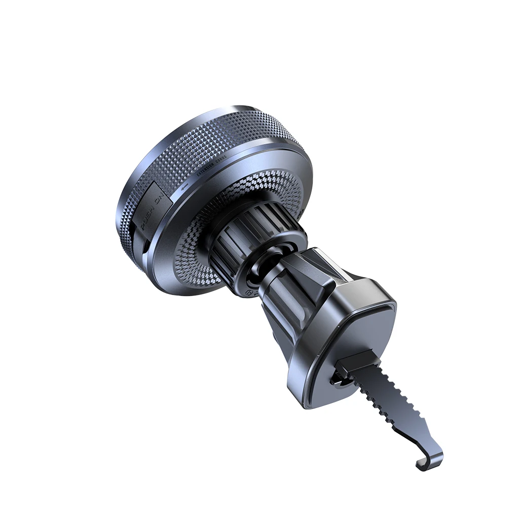 Magnetic Phone Holder 15W Wireless Fast Charging Car Mount 360° Universal Ball Head with Retractable Cable for MagSafe Vent Clip