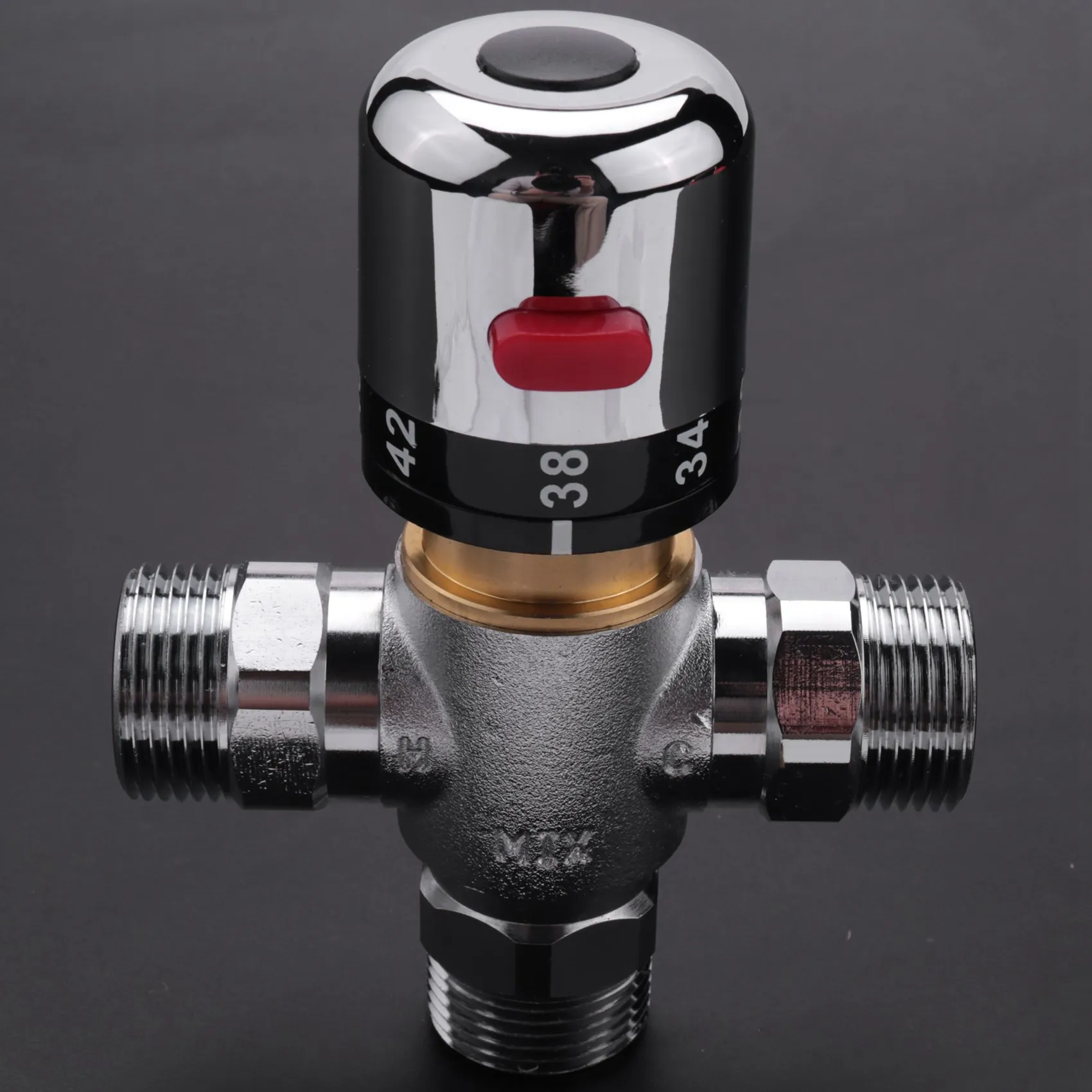 ABGE-3X Solid Copper 3-Way Thermostatic Mixing Valve 3/4 Inch Solar Water Heater Valve Regulating Temperature Control Valve