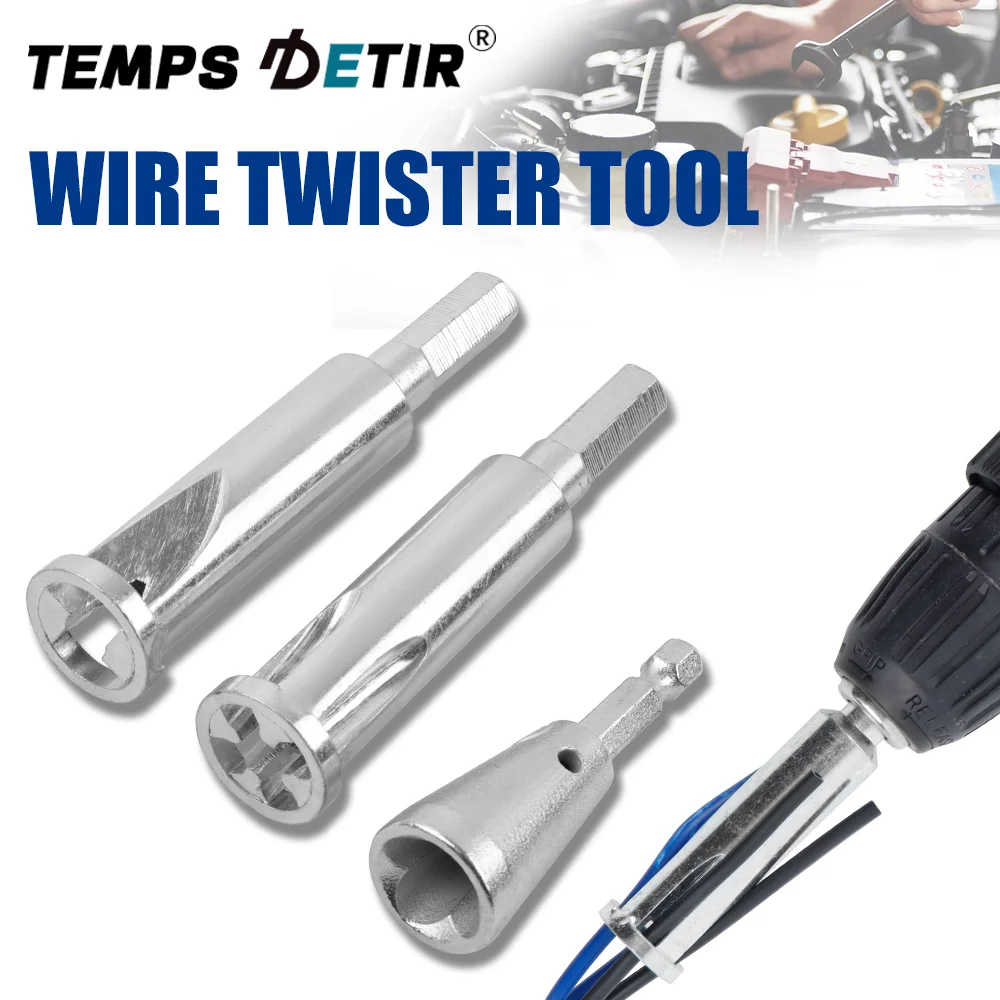 3 Piece Wire Twister Set Hex Handle Cable Twister Tool 3/5 Way Wire Stripper Electrician Tools, Drill Adapter For Twisting Wires