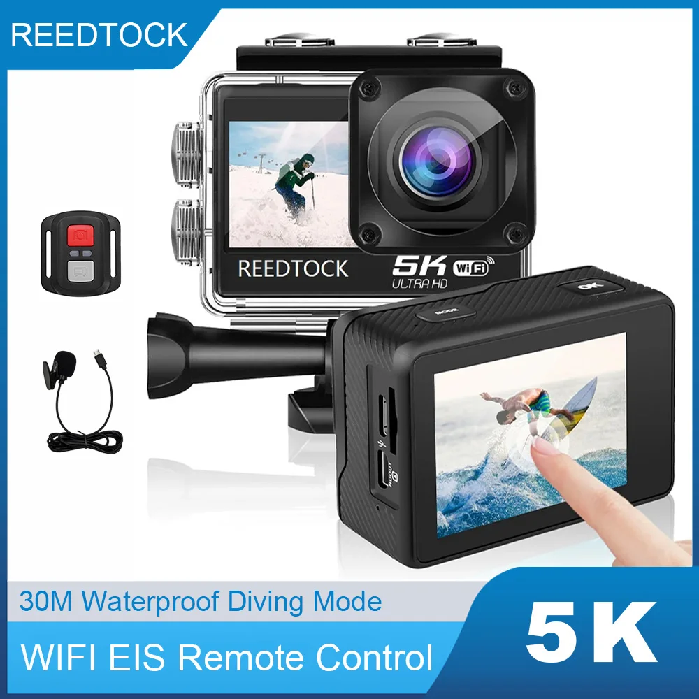 

5K Action Camera 4K 60FPS 24MP 2.0 Touch LCD Anti-shake Dual Screen WiFi Waterproof Remote Control 4X Sport Helmet Camera