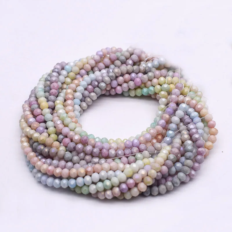 AB Color 6mm Rondelle Crystal Glass Beads Faceted Loose Spacer Glass Beads for Jewelry Making DIY Bracelet Necklace