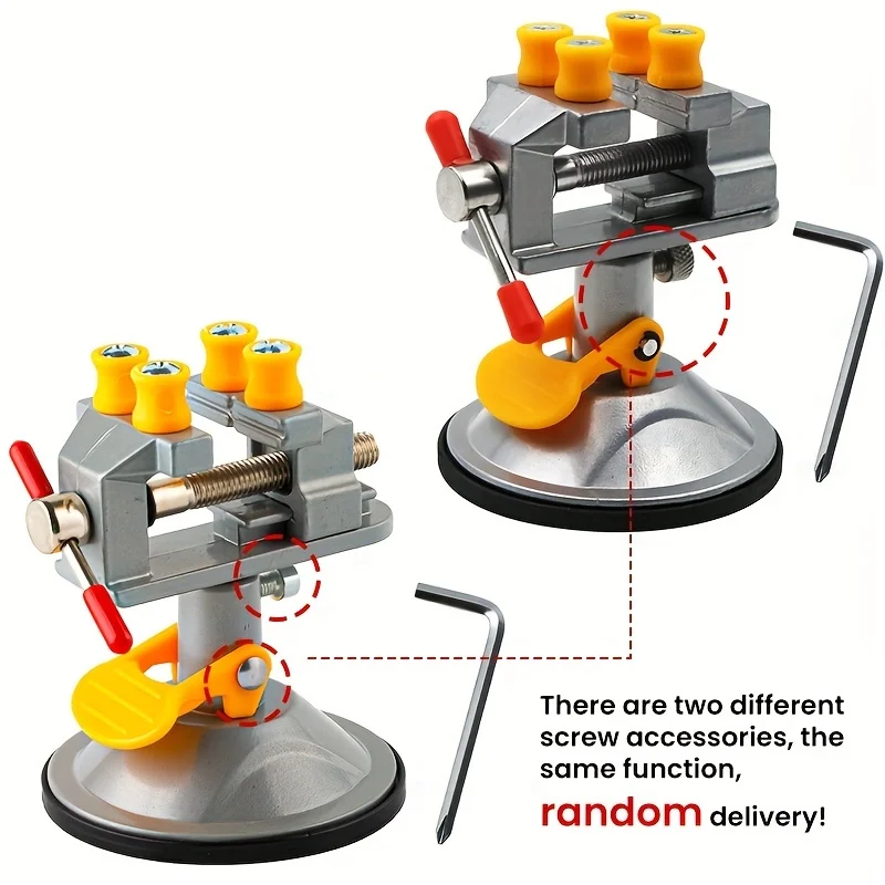 Aluminum Mini Drill Press Vise 360° Rotating Clamp W/Suction Base for Jewelry Watch Repair & Craft Carving