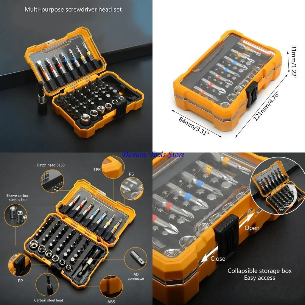 57be Qualitätsschraubendreher Bit Set 50 pcs Torx, flach, quadratisches Schraubendreher -Werkzeug