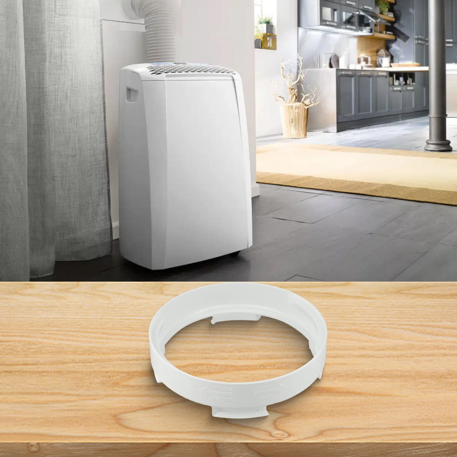 Portable Air Conditioner Exhaust Duct Interface for Haier Models 130mm and 150mm Flat or Round Head PP Connector Fitting