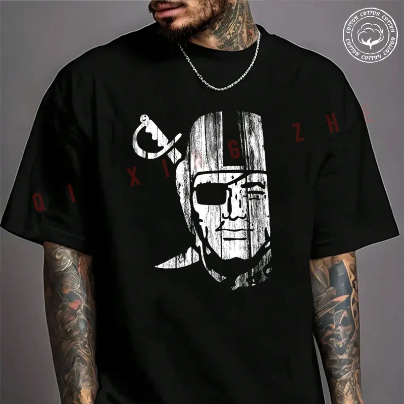 

RAIDER NATION Graphic Motorcycle Cotton T-shirt Summer Casual Short Sleeved Basic TShirt Round Neck Unisex Tops
