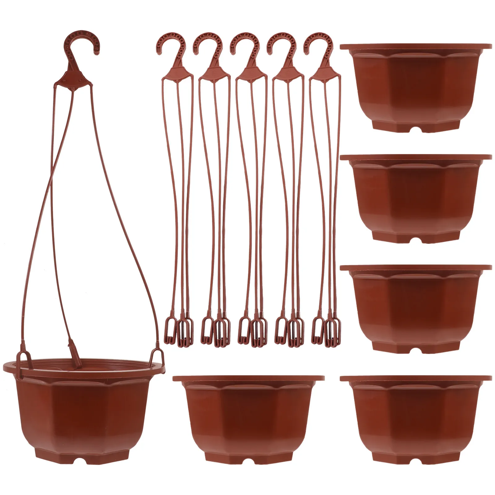 6 Sets Pots for Plants Flower Indoor Hanging Basket Flowerpot Decorative Planter
