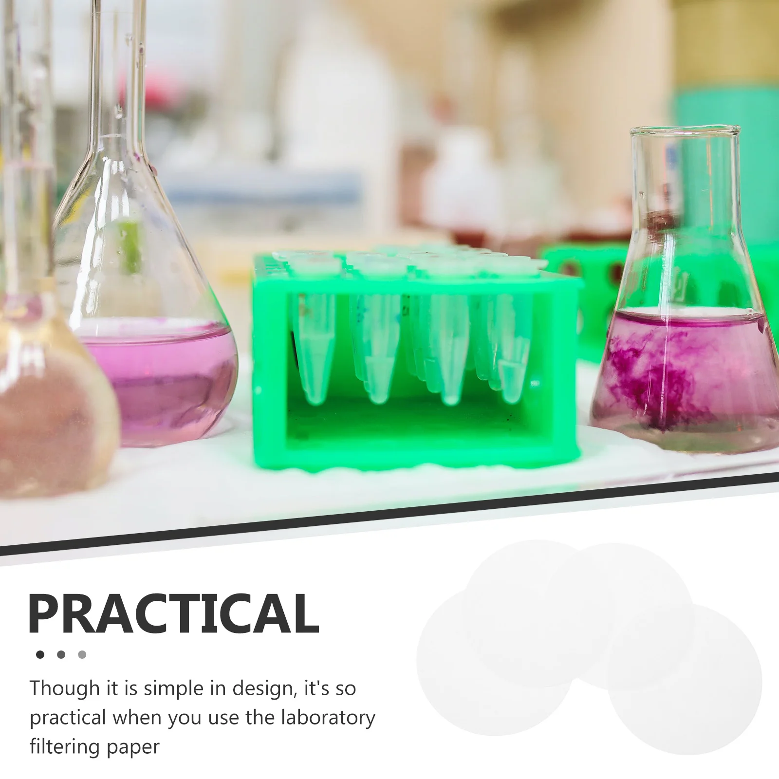 100 Pcs Filter 9cm Qualitative Quantitative Experiment Absorbent Paper Experiment Filter Paper for Teaching Equipment