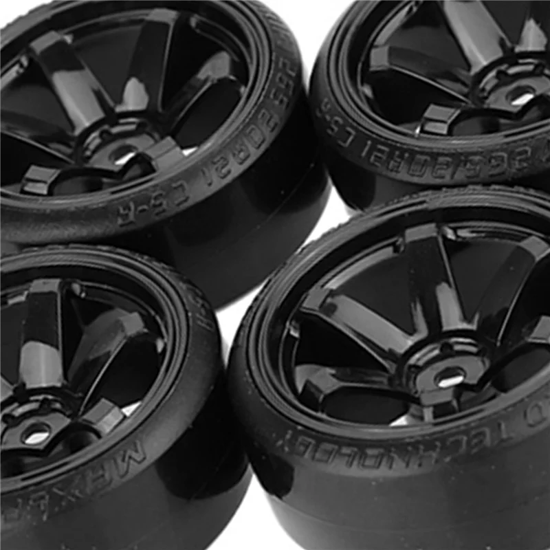 YSUN-8Pcs Drift รถยางล้อ Hard ล้อยางสําหรับ 1/10 Traxxas HSP Tamiya HPI Kyosho Drifting RC รถสีดํา