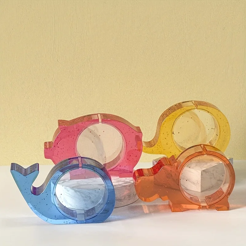 

1Pcs Piggy Bank Resin Mold Storage Elephant Hippopotamus Pig Silicone Mold Coin Clip Mold Resin Jewelry Box Epoxy Resin Mold