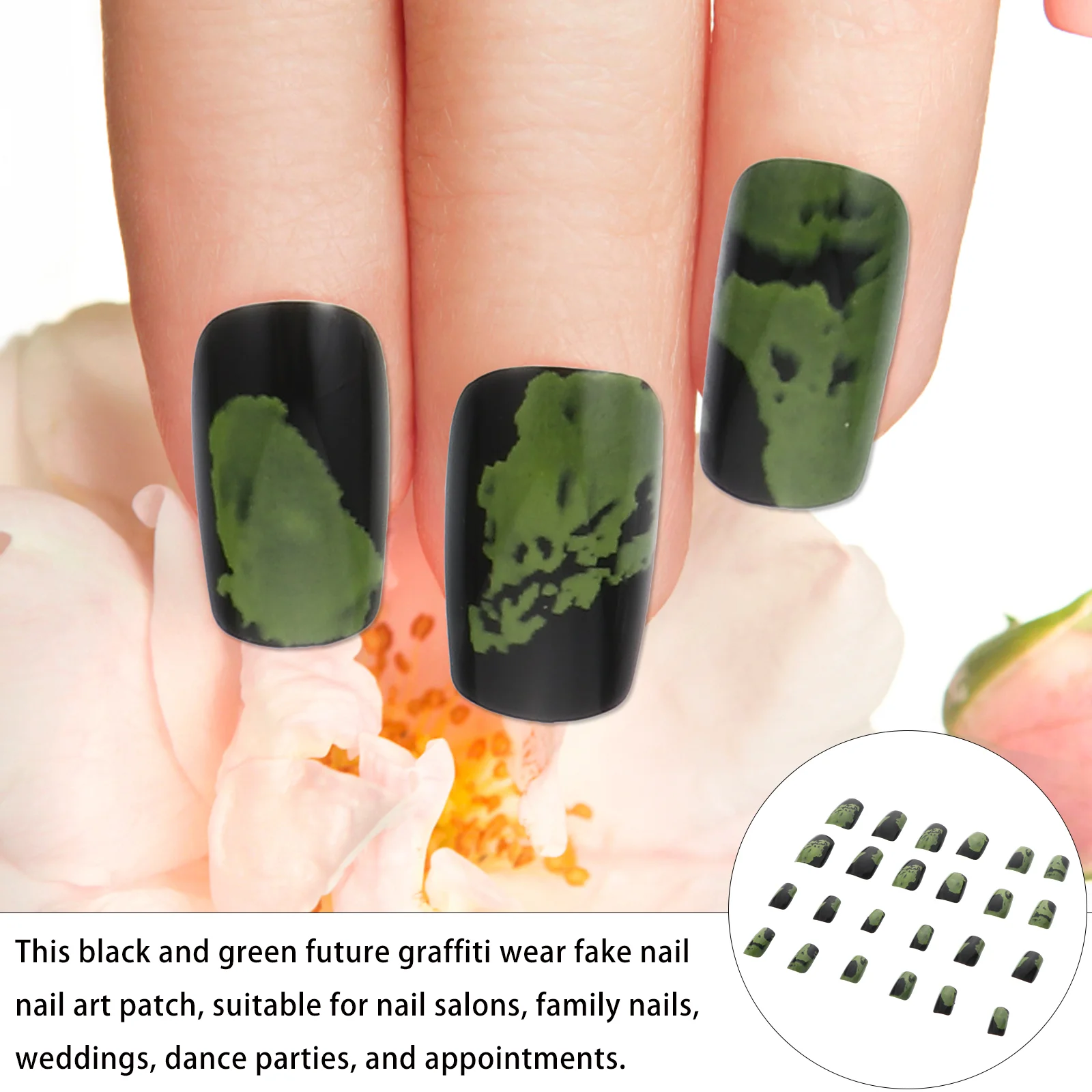 48 pezzi toppe per unghie artificiali materiale ABS unghie finte set artigianale per manicure sicuro e confortevole naturale