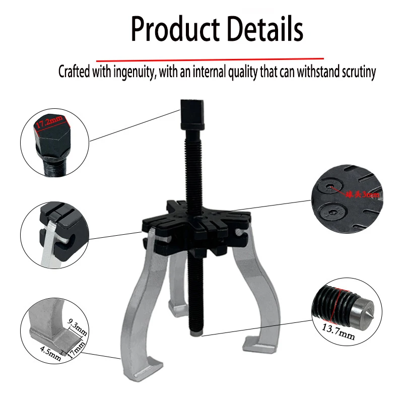 Heavy Duty Gear Puller Set 3 Claw Gear Bearings Flywheel Pulley Disassembly Tool Inner And Outer Claw Gear Puller Pull Tool Set