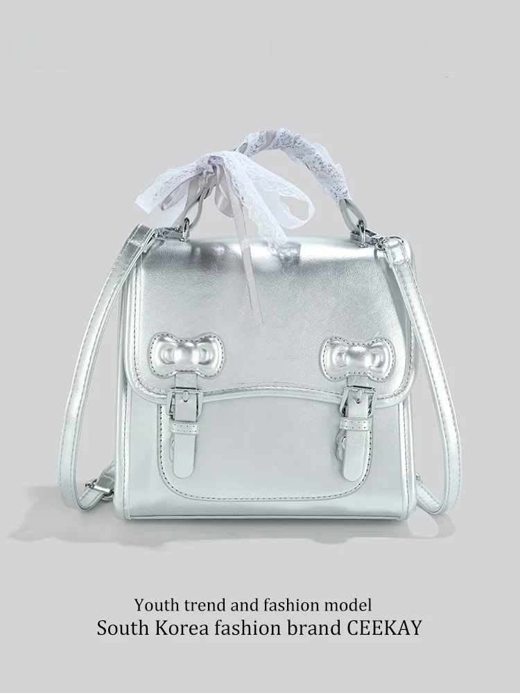 Ceekay Fashionable Small Women's Backpack Dual Shoulder Bag Elegant Commuter Style Zipper Closure Daily Use 2025 New Model