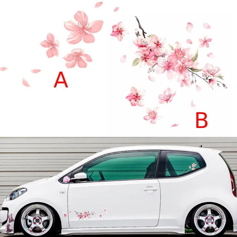 1pc Pink Cherry Blossom Car Sticker Auto Flower Decal Vinyl Windshield Window Bumper Auto Motorcycle Accessories