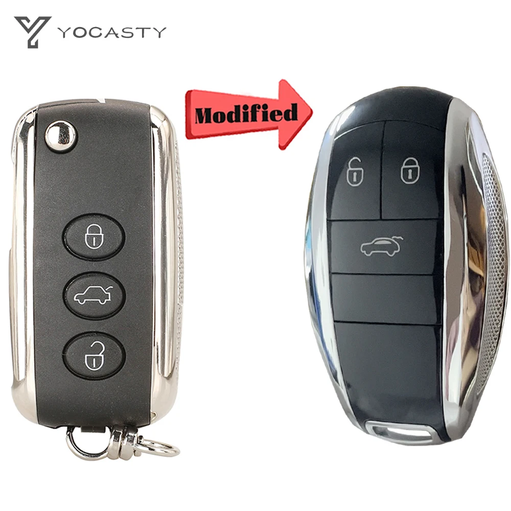 

YOCASTY Folding Flip Remote Car Key Shell Case Cover For Bentley Mulsanne Continental Hurtling GT Flying Spur KR55WK45032