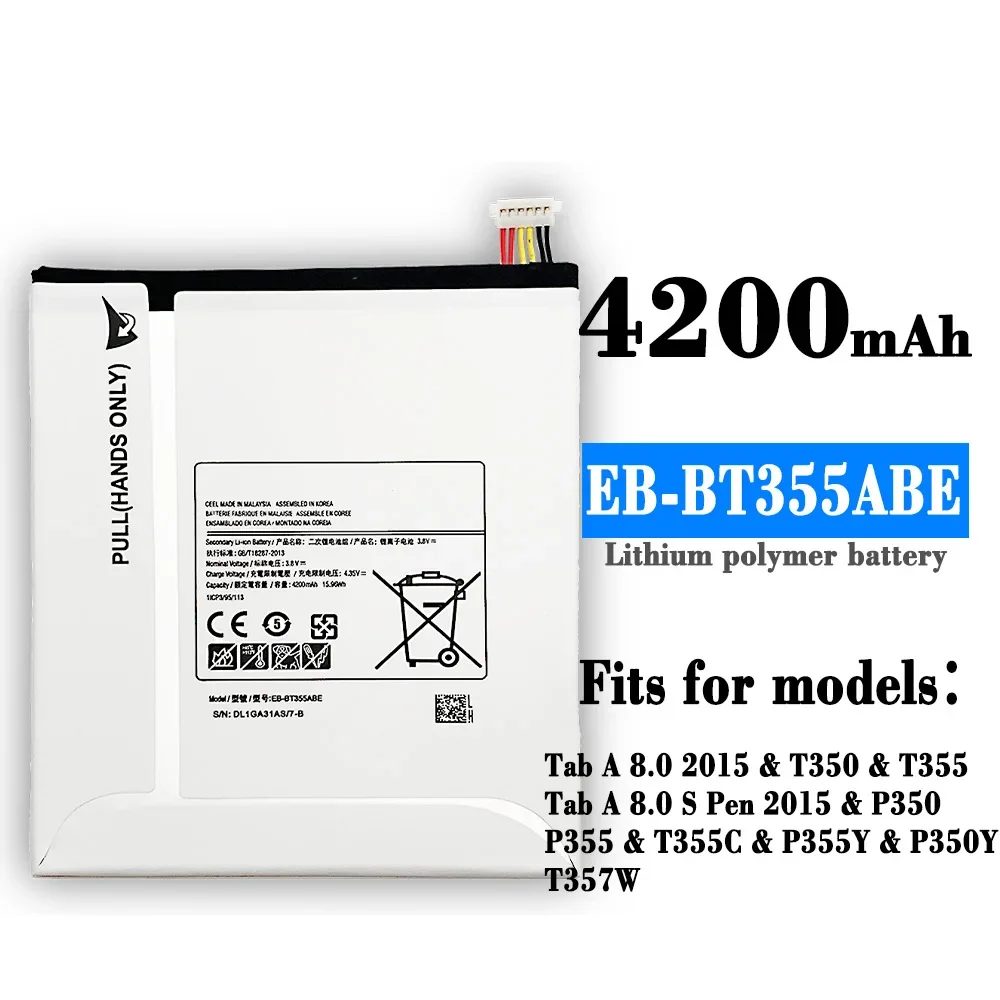 

100% Orginal Replacement Battery For Samsung Tab A 8.0 2015 T350 T355 P350Y T357W Tablet Pad EB-BT355ABE Lithium Batteries +Tool