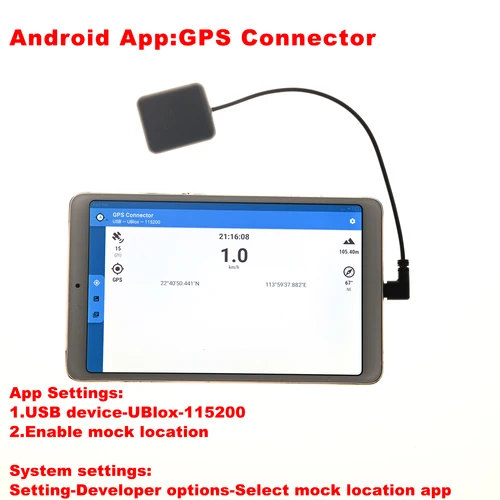 Imagen 2 del producto Quescan USB tipo C GPS GLONASS módulo receptor para tableta Android tipo C GPS GNSS antena UBX-M8030