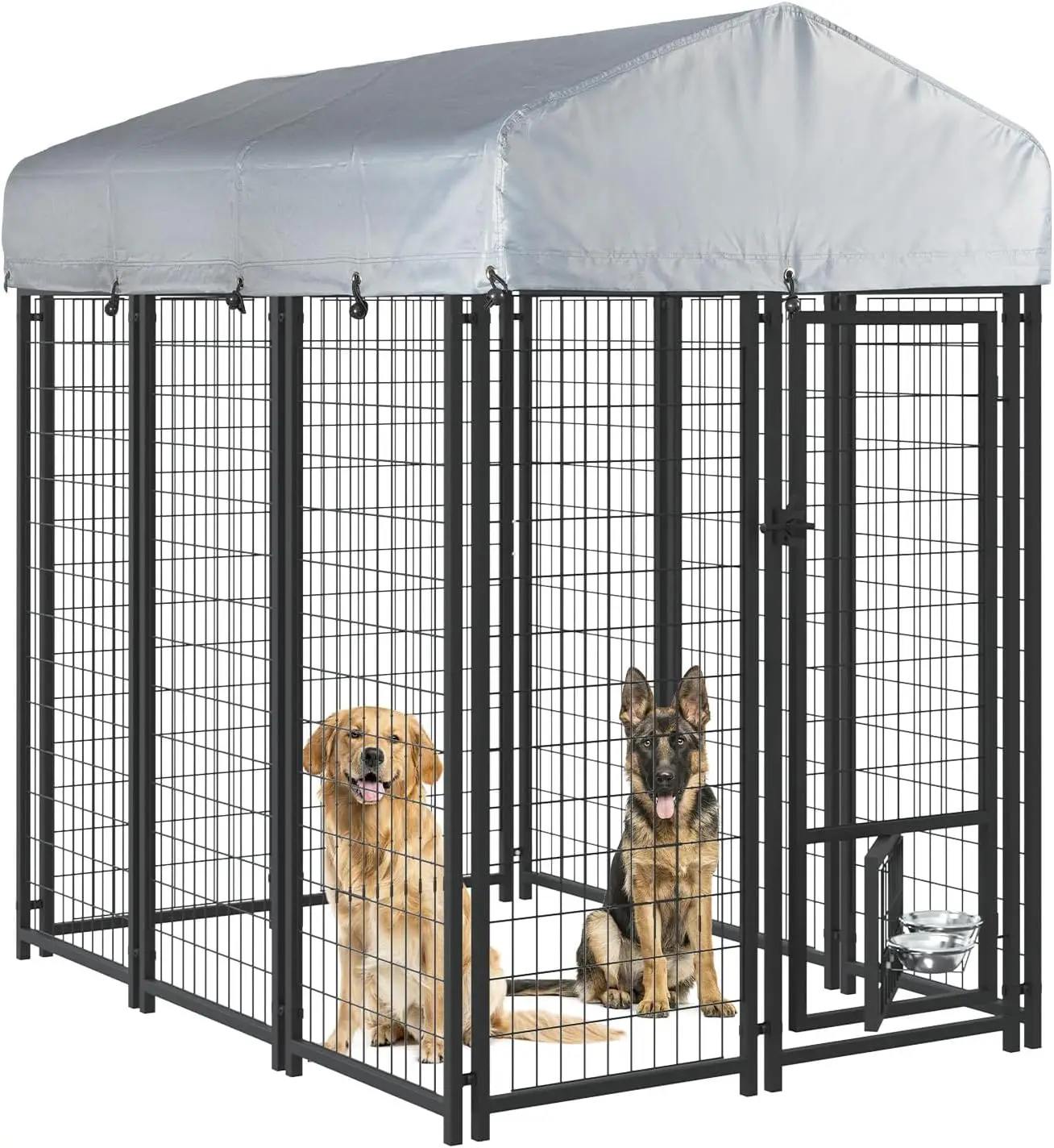 6x4x6 FT Outdoor Dog Kennel for Large Dogs, Heavy Duty Welded Wire Steel Dog Playpen Fence with Secure Lock,