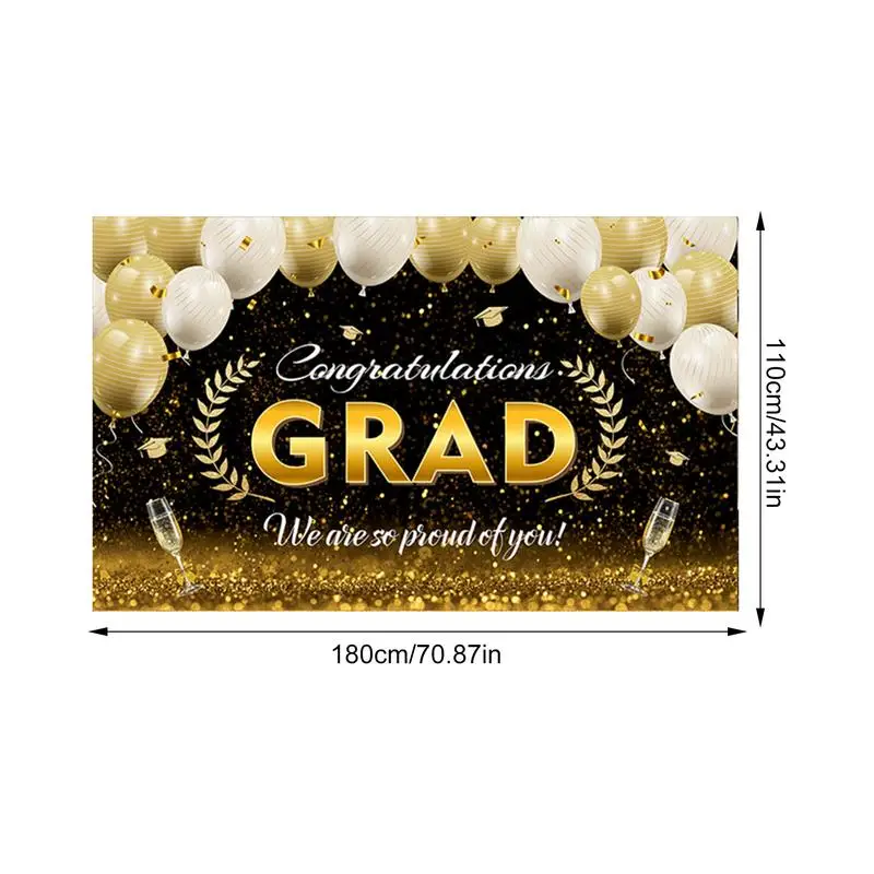 Graduação Graduação Photo Backdrop, Banners elegantes, Parabéns Grad Party, 2024