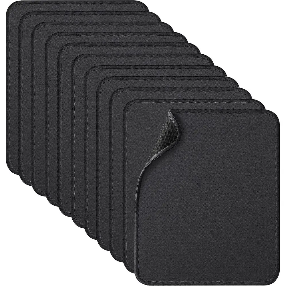 

Reinforced Edge, Washable, Non-Slip Rubber Base Mouse Pad, 0.12 Thick, Smooth Surface, 10.2x8.2, Black