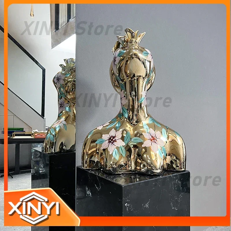 Decorati Statue Home Decor Creative Half Body Abstract Goddess Electroplated Painted Portrait Ornaments