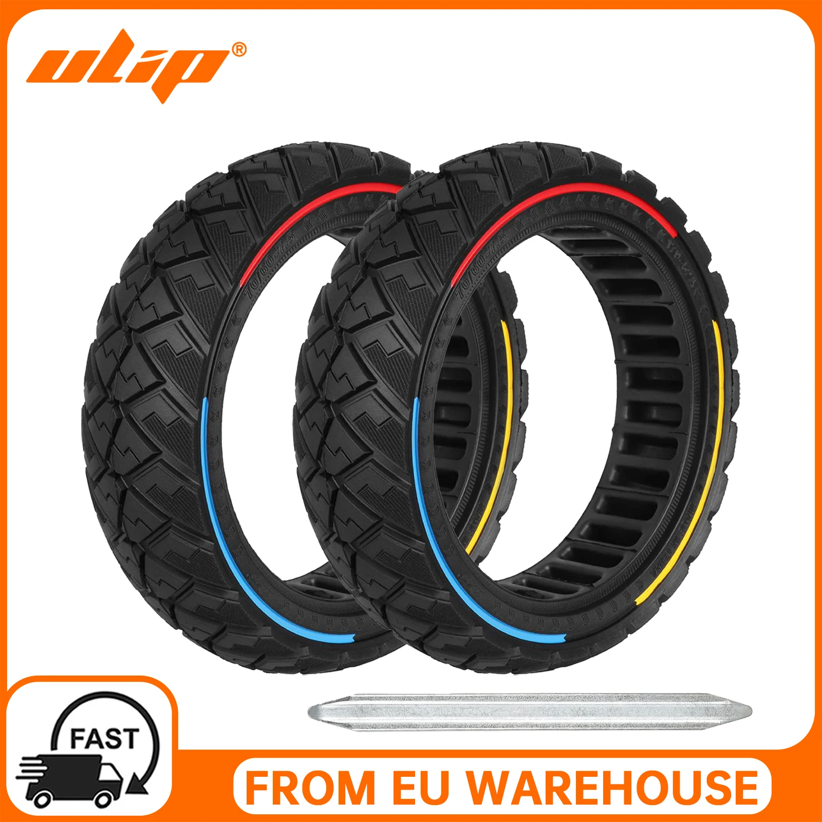 ULIP Confezione da 2 Pneumatici Solidi 70-60-7.5 per Monopattino Elettrico Ninebot ZT3 Pro G3, Pneumatico Tubeless Fuoristrada da 10'' per Monopattino, Anteriore e Posteriore