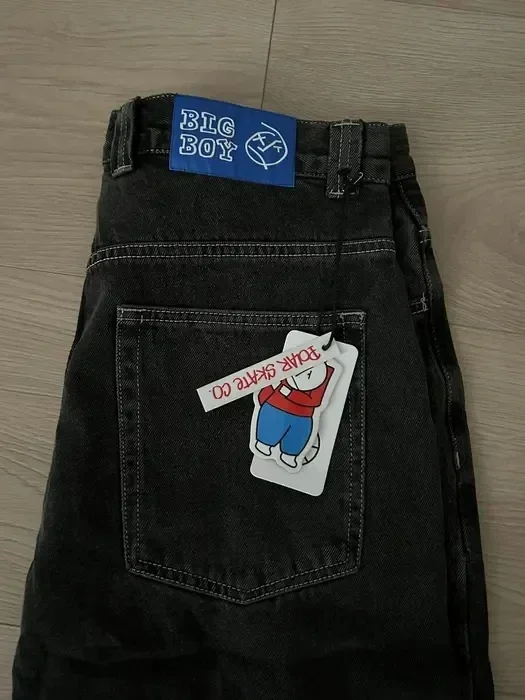 Hiphop Polar Big Boy Jeans Oversized Joggingbroek Y 2K Broek Heren Harajuku Cartoon Borduurwerk Baggy Jeans Zwarte Wijde Pijpen Broek