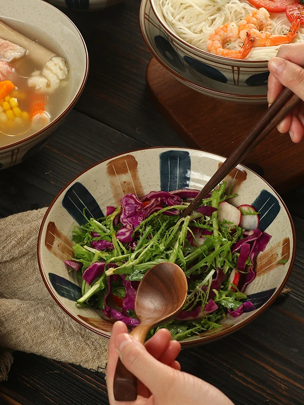 Large Soup Bowl Dining Utensils Home Use Single Person Food Bowl Spiral Rice Noodles Bowl Cold Noodles Bowl New 2025 Model
