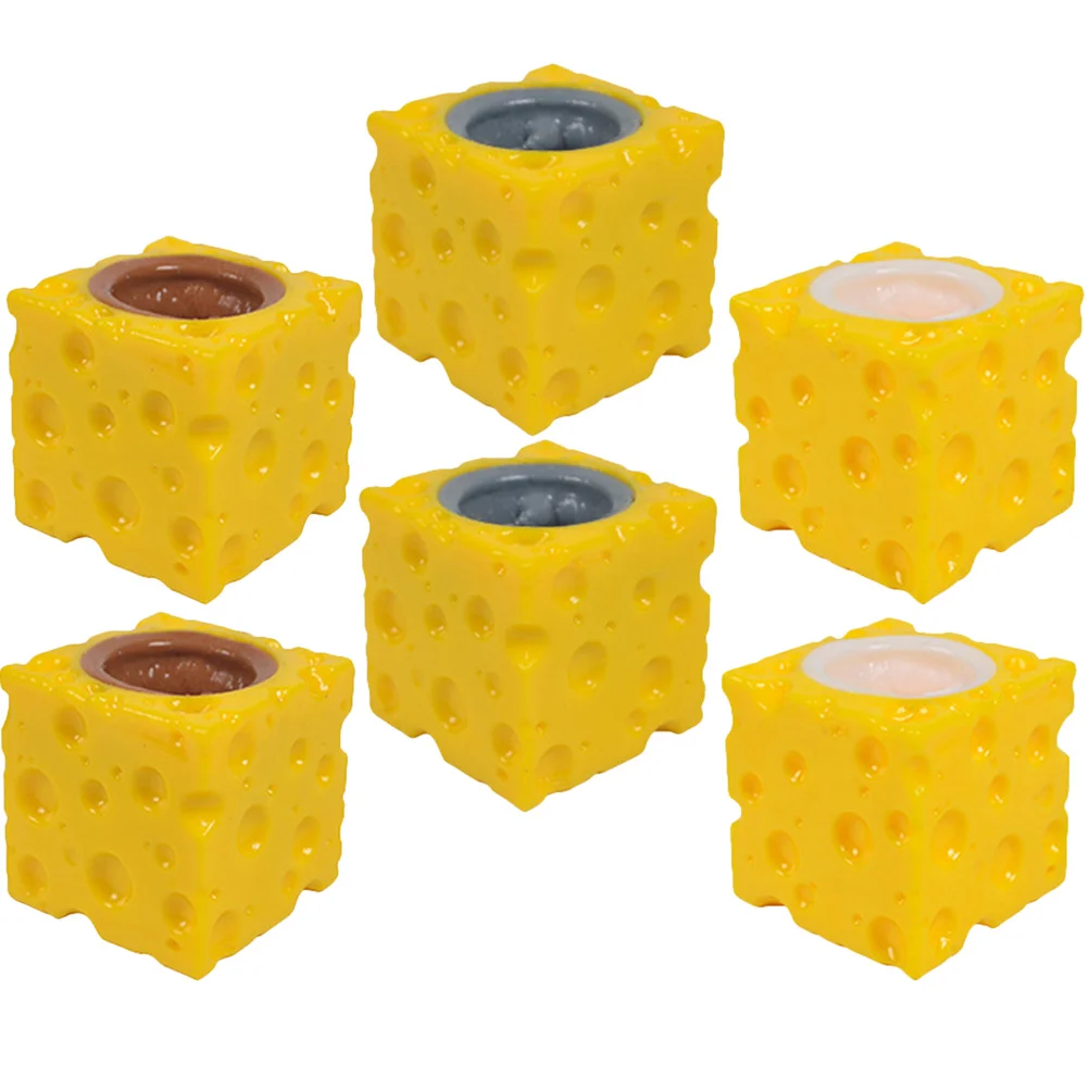 6 Pcs Squeeze Pimples Pinch Music Child Toy Rat Toys for Kids Silica Gel Lovely Mouse