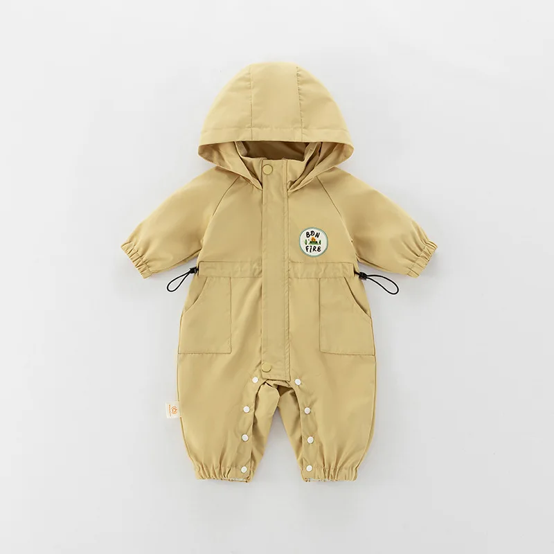 MILANCEL ﻿Autumn Baby Romper Outdoor Jacket 0-2Y Unisex Infant Casual Double-layer Hooded Jumpsuit Toddler Warm Outwear Clothes