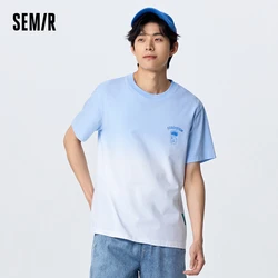 Semir 2024 Short-Sleeved T-Shirt For Men Summer New Style Comfortable And Fashionable Gradient Round Neck Knitted Top Tee Shirts