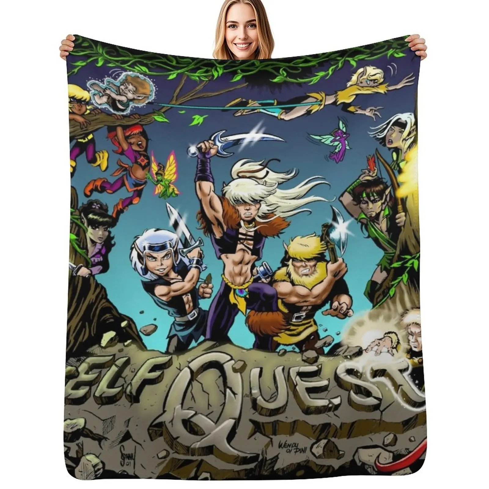 

ElfQuest Adventure Throw Blanket heavy to sleep Sofa Throw Travel Designers Blankets
