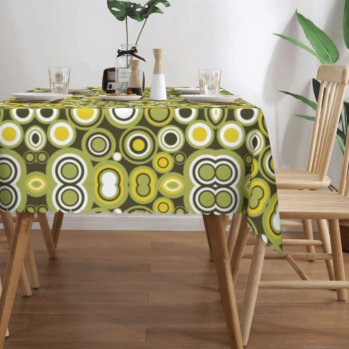 مفرش طاولة عتيق مستطيل ، مقاوم للماء ، مقاوم للزيت ، أغطية طاولة ، هندسية ، مناسبة ، ملونة ، 40 "-44" #3