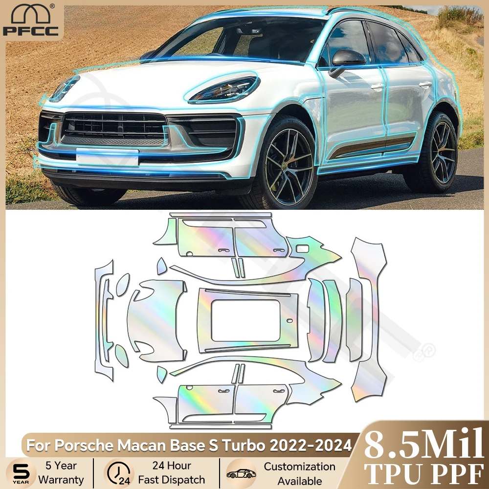 

For Porsche Macan Base S Turbo 2022-2025 TPU Paint Protection Film Anti-Scratch Car Body Clear Bra Pre-cut PPF Resistant Cover