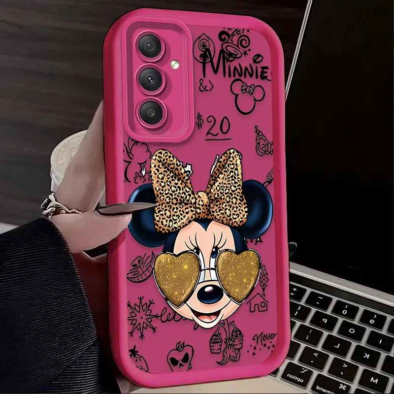 TPU Case For Samsung Galaxy A56 A36 A26 A16 A06 A15 A25 A35 A55 5G S25 S24 S23 Ultra S22 S21 Plus FE Leopard Print Minnie Disney - náhled 3