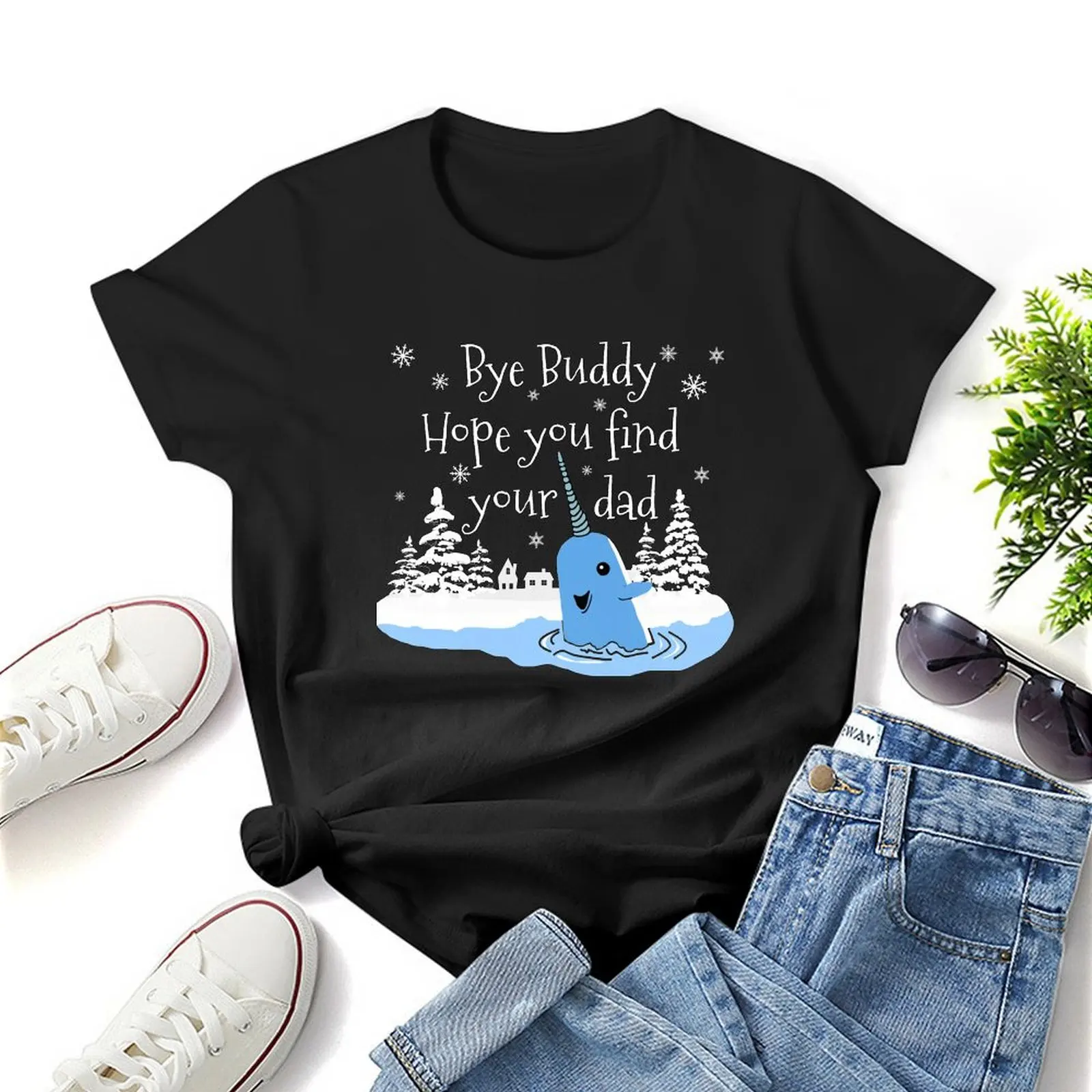 Bye Buddy Hope you trova il tuo papà t-shirt manica corta tee animal prinfor Woman clothes