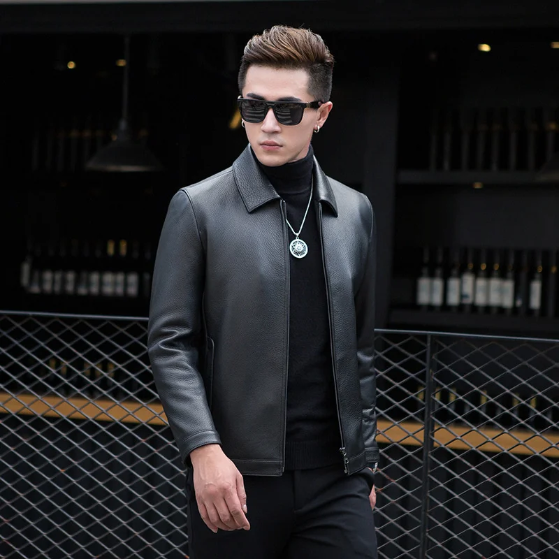 Leather Jacket Men's 100% Deerskin Leather Coat Real Genuine Leather Jackets Spring Autumn Slim Luxury Coats