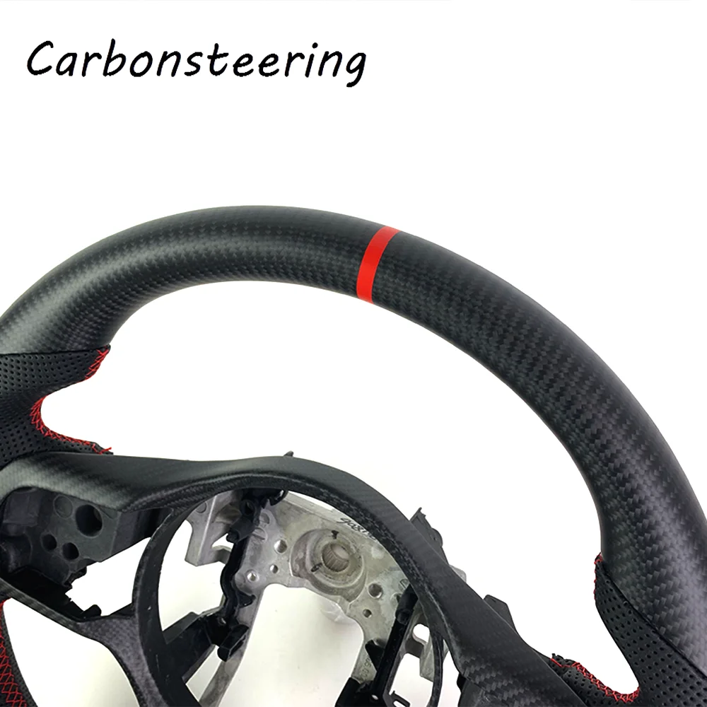 Custom Racing Style Design Real Matte Carbon Fiber Steering Wheel for Mitsubishi Lancer EVO X 8 9 10 2010-2015