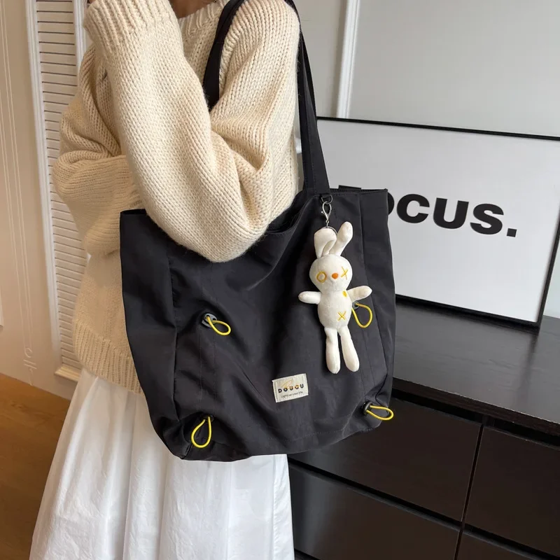 

Корейская женская парусиновая сумка через плечо, эко-шопер, сумки для женщин, 2025 год, большие женские сумки, студенческие сумки для книг для девочек, Bolsas