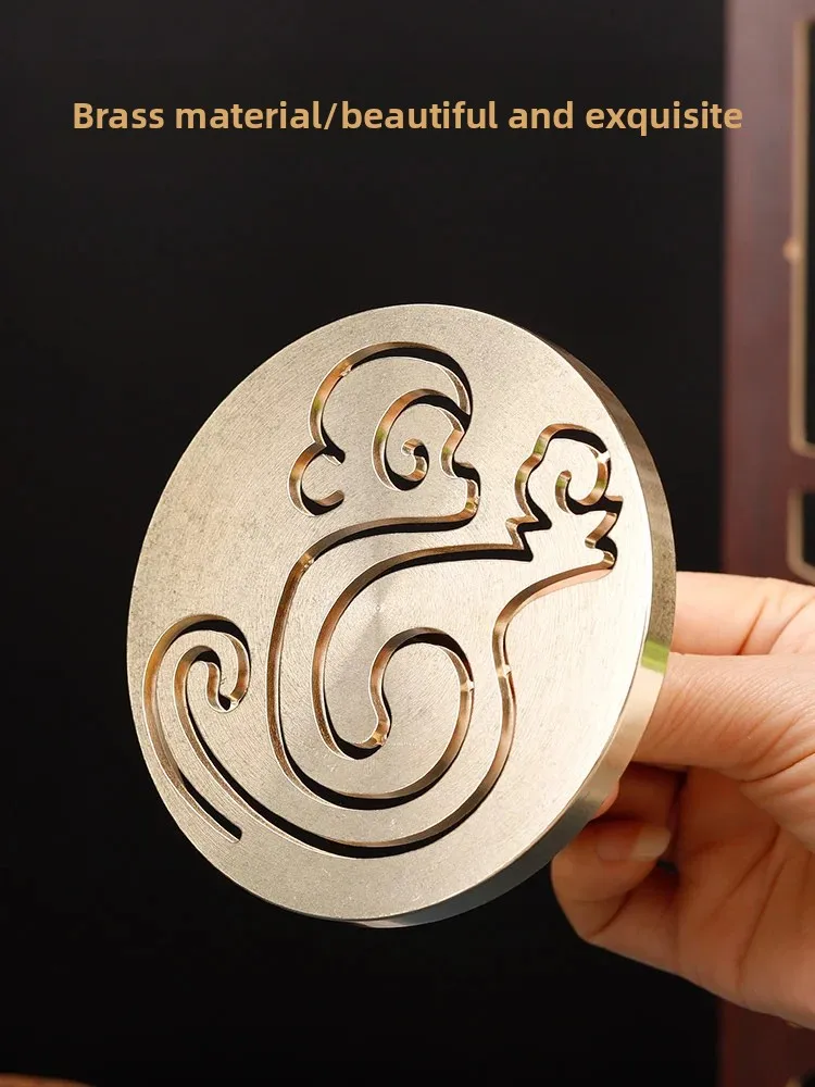 Zen Incense Seal Mold 12cm Brass Incense Stamps for Aromatherapy Meditation Yoga Mindfulness Tools Monkey Rabbit Pattern
