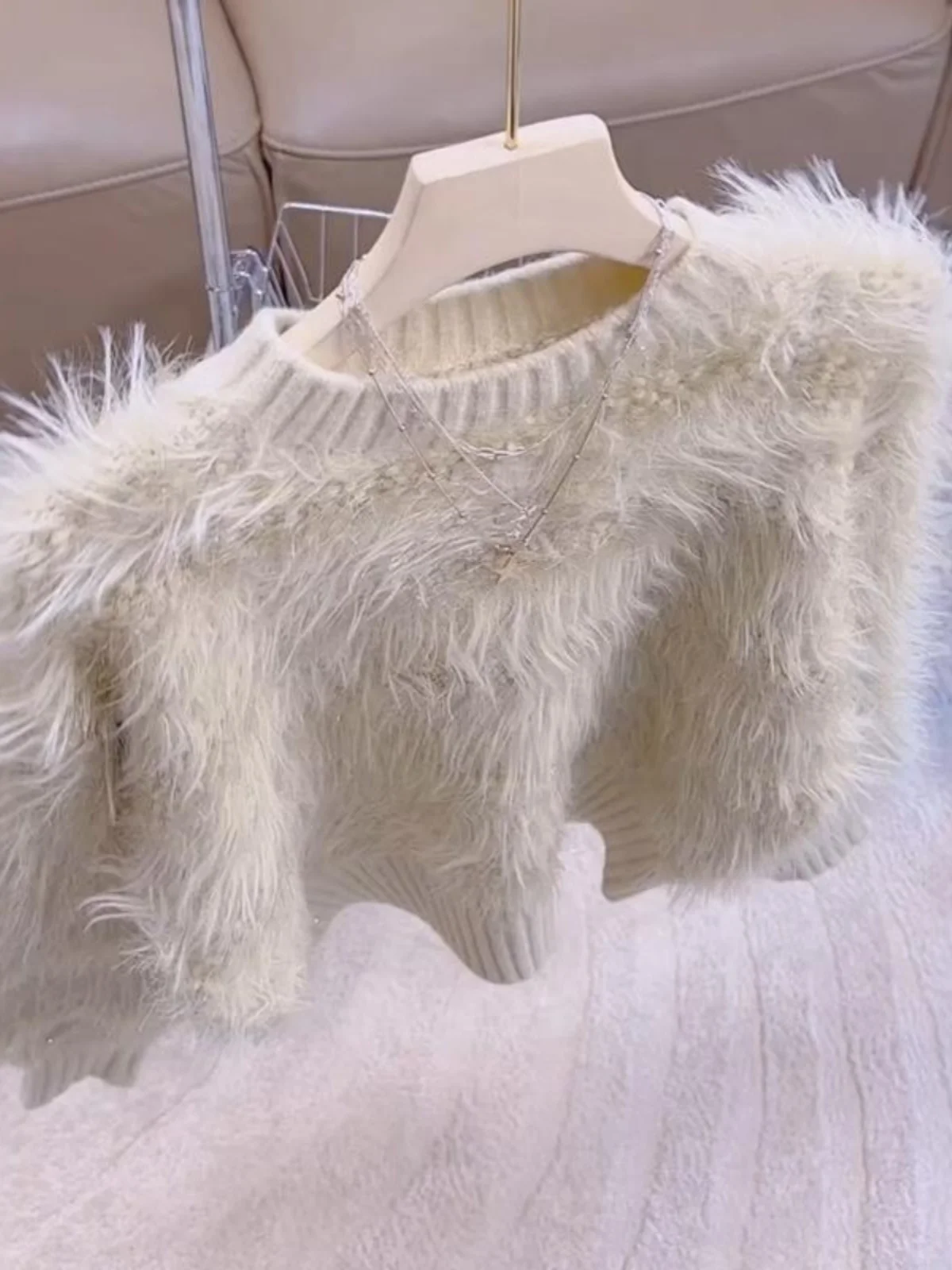 

Cozy Casual Women's Knitted Sweater Autumn Winter New Sle Soft Warm Overhead Korean Version Lazy Sle Knitwear Top