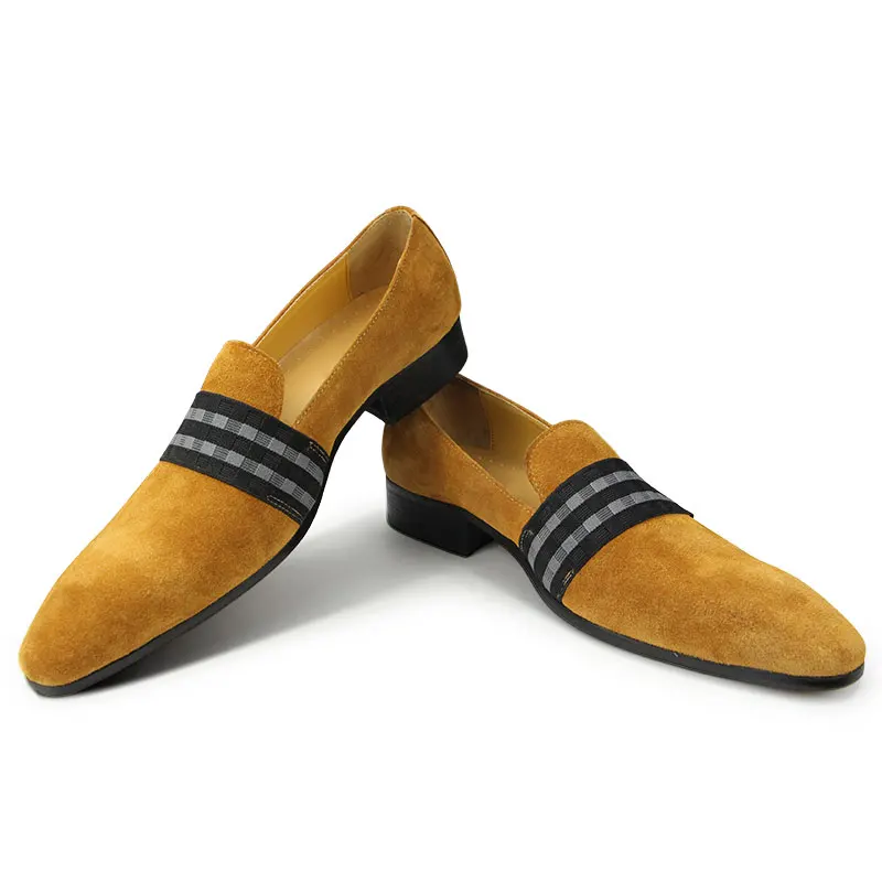 Fashion Design Mens Loafer Shoes Cow Suede Comfortable Casual Banquet Suit Dress Party Handmade Genuine Leather Shoe Best Gifts