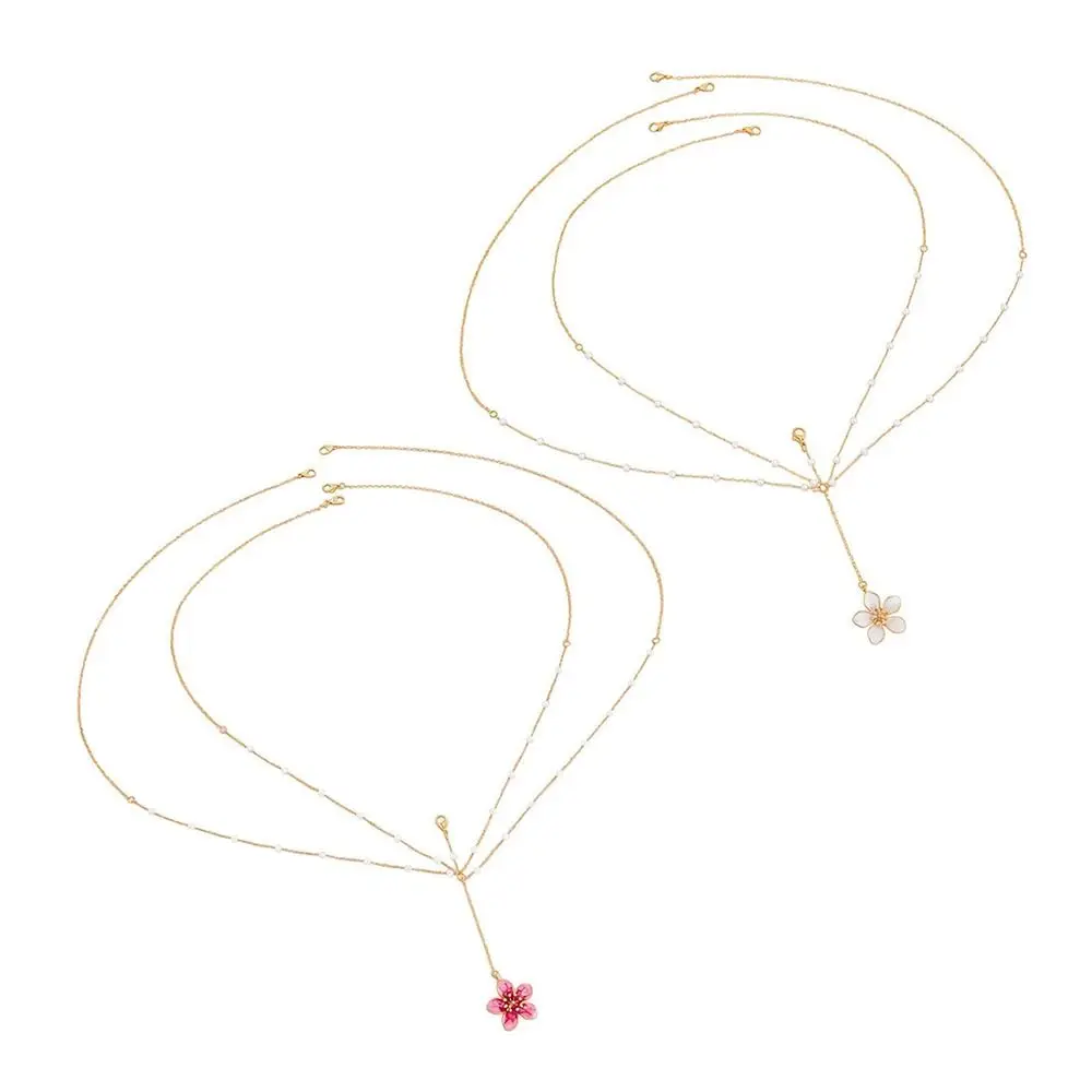 New Multilayer Waist Chain Imitation Pearl Boho Style Belly Belt Flower Pendant Body Jewelry Summer